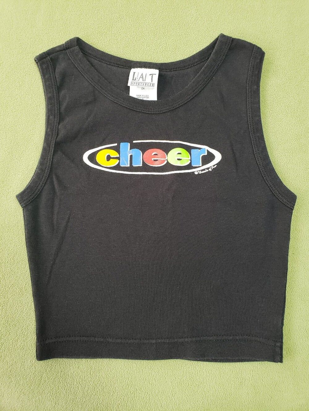 Vintage LAT Sportswear Black Cropped Cheer Tank Top